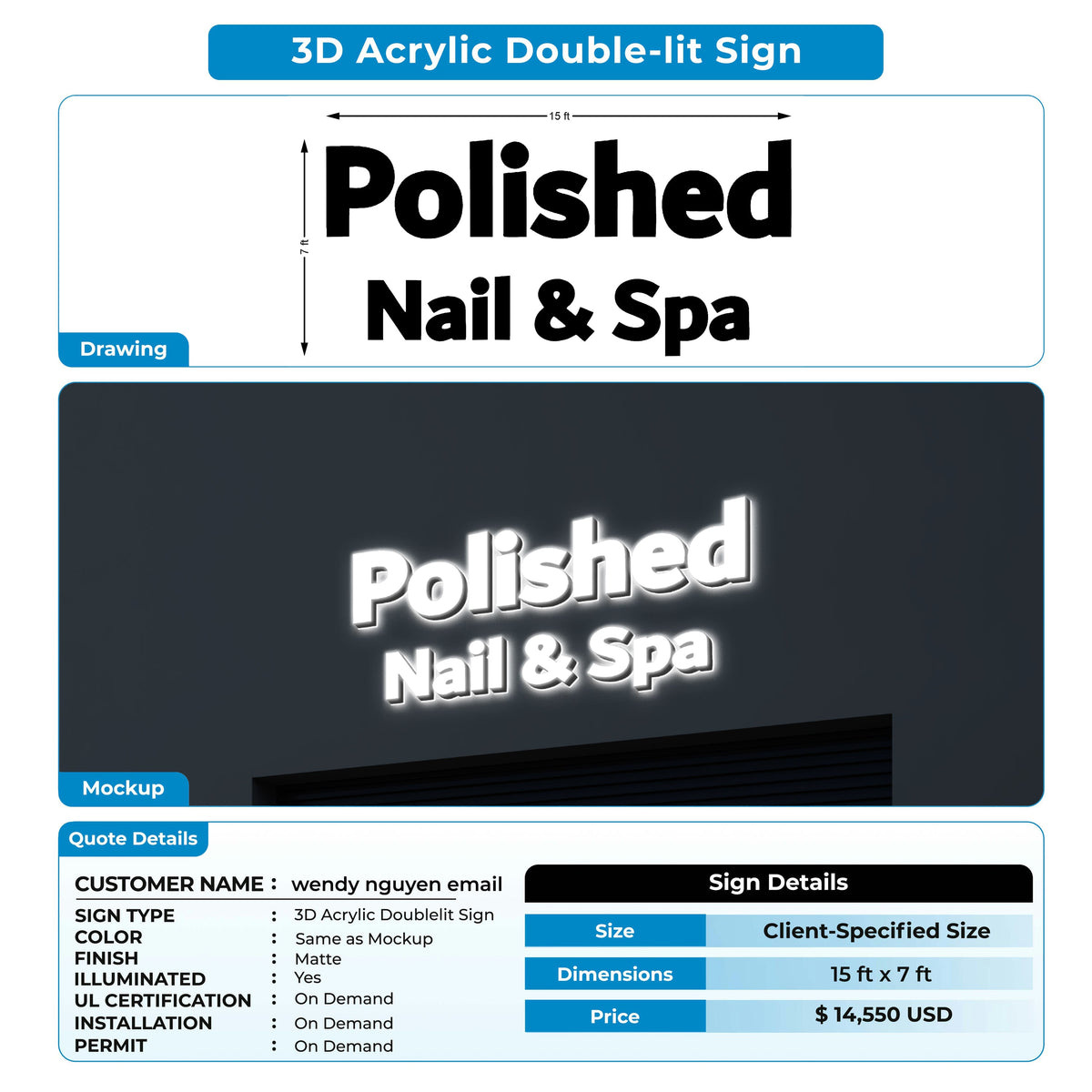 3d acrylic doublelit for wendy nguyen