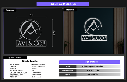UV Acrylic Signs for Nicole Favale