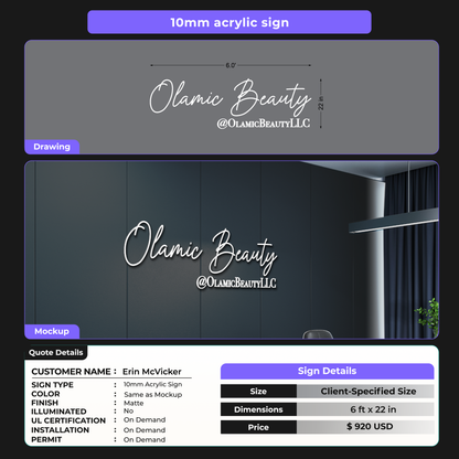 Custom Signs For Erin McVicker