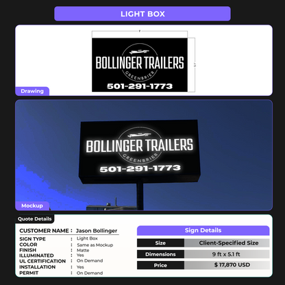 Custom Signs for Jason Bollinger