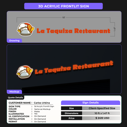 Custom Signs For Carlos Urbina