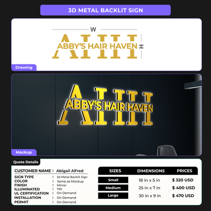 Custom Signs for Abigail Alfred
