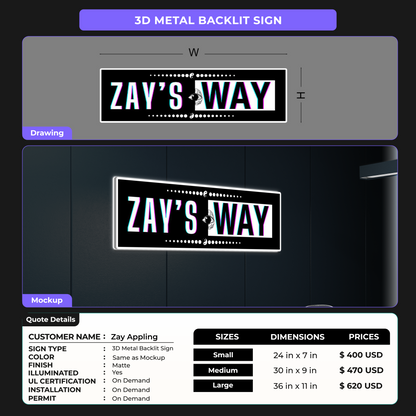 Custom Signs for Zay Appling