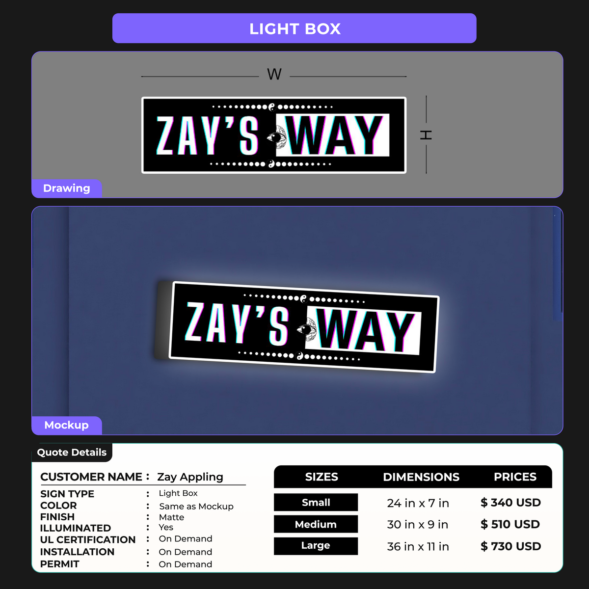 Custom Signs for Zay Appling