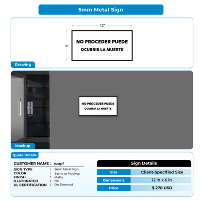 5MM Metal Sign For ezapf