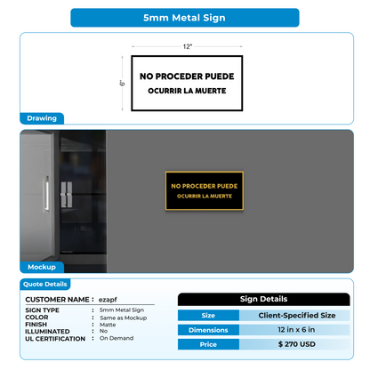 5MM Metal Sign For ezapf
