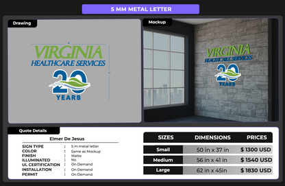 custom signs for Elmer De Jesus