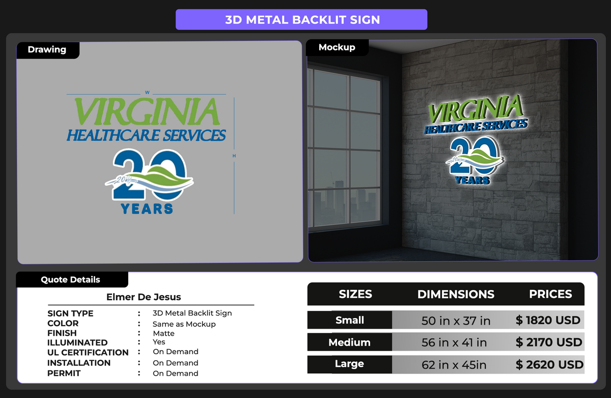 custom signs for Elmer De Jesus