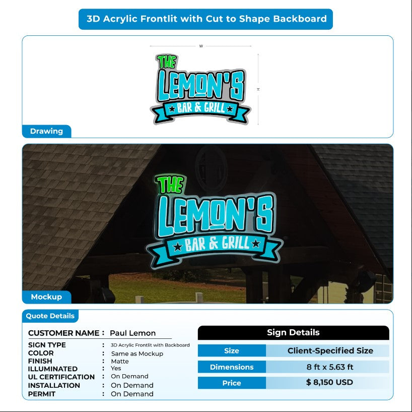 Custom signs for Paul Lemon