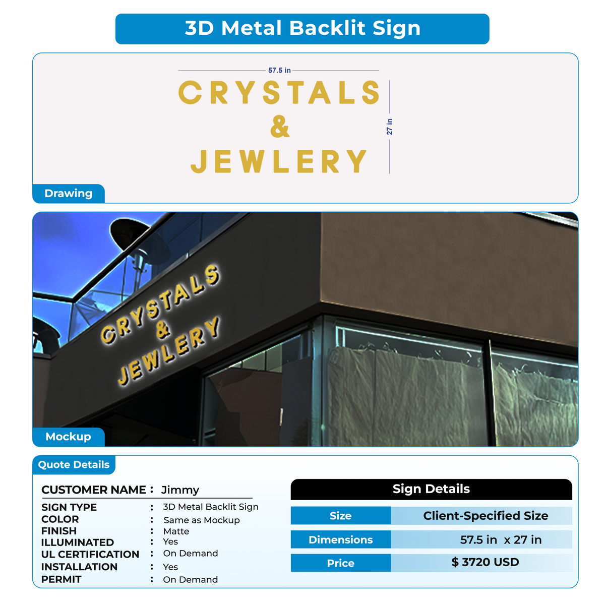 Custom Signs for Jimmy